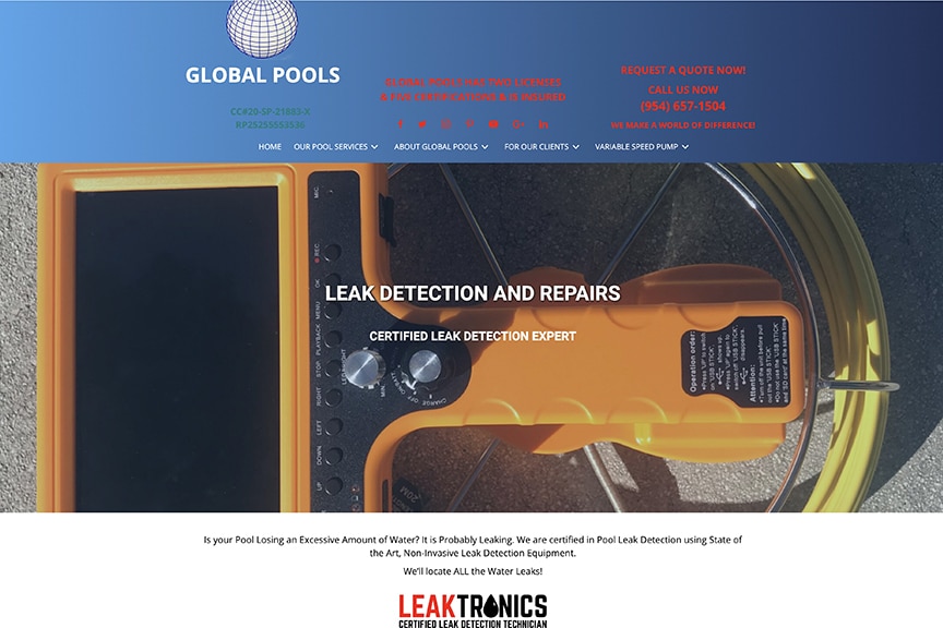 Global Pools Success With LeakTronics