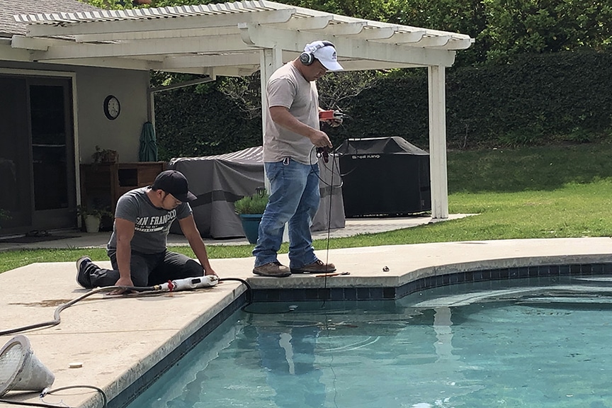 Swimming Pool Leak Detection with LeakTronics Equipment